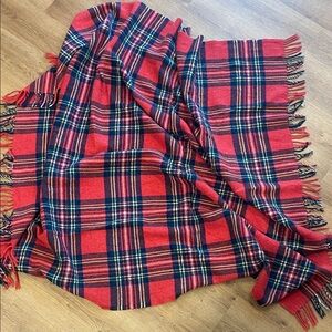 Vintage Dreamtex Australian Wool Christmas Plaid Throw Blanket